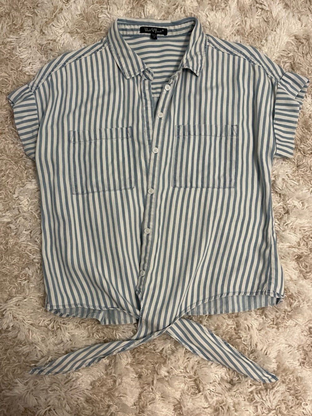 Rails Light Blue & White Striped Button-Down Shirt